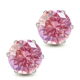 Dazzling Moissanite Stud Earrings - PINK
